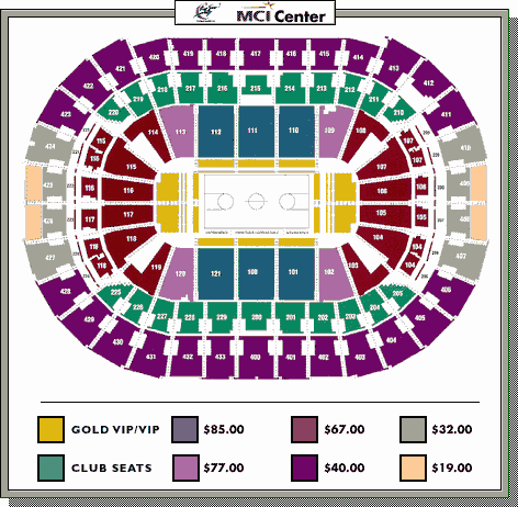 MCI CENTER SEATING CHART